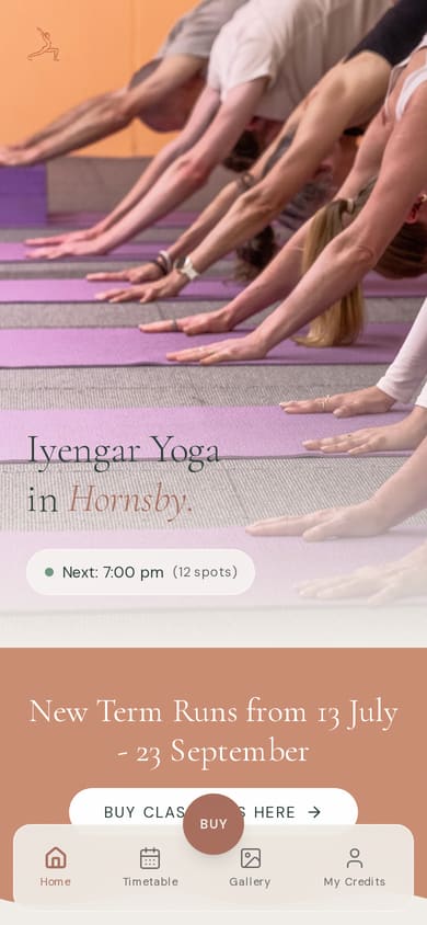 Northside Yoga website on mobile